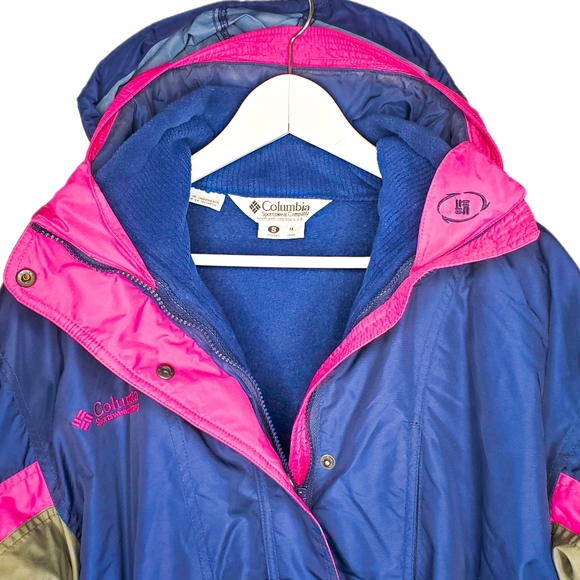 Columbia Long's Peak Retro Fleece Ski Snow Winter Jacket Violet Pink Vintage 80s - Picture 5 of 16